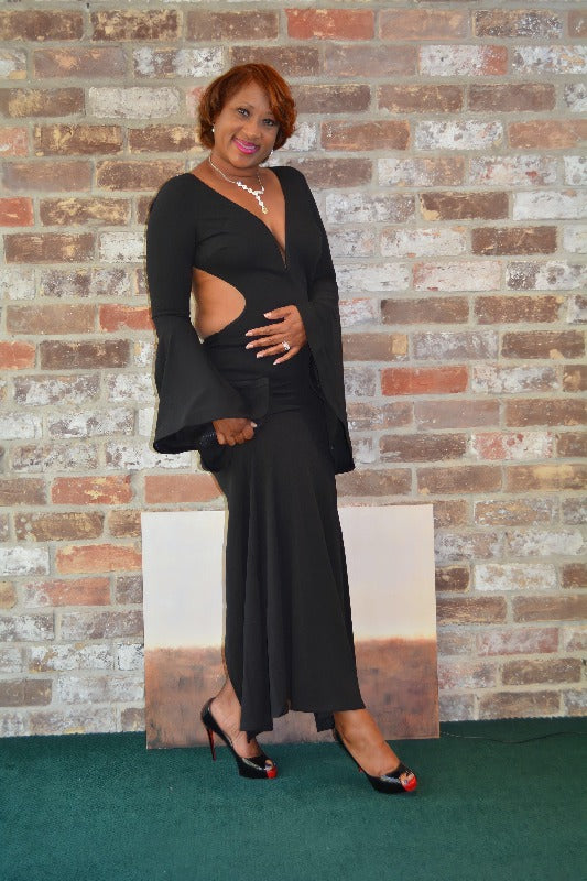 SHOW STOPPING OPEN BACK MAXI DRESS BLACK