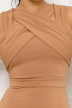 Cedar Wrap Bandage Top Maxi Dress