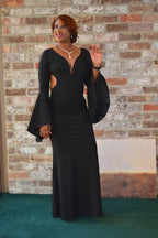 SHOW STOPPING OPEN BACK MAXI DRESS BLACK