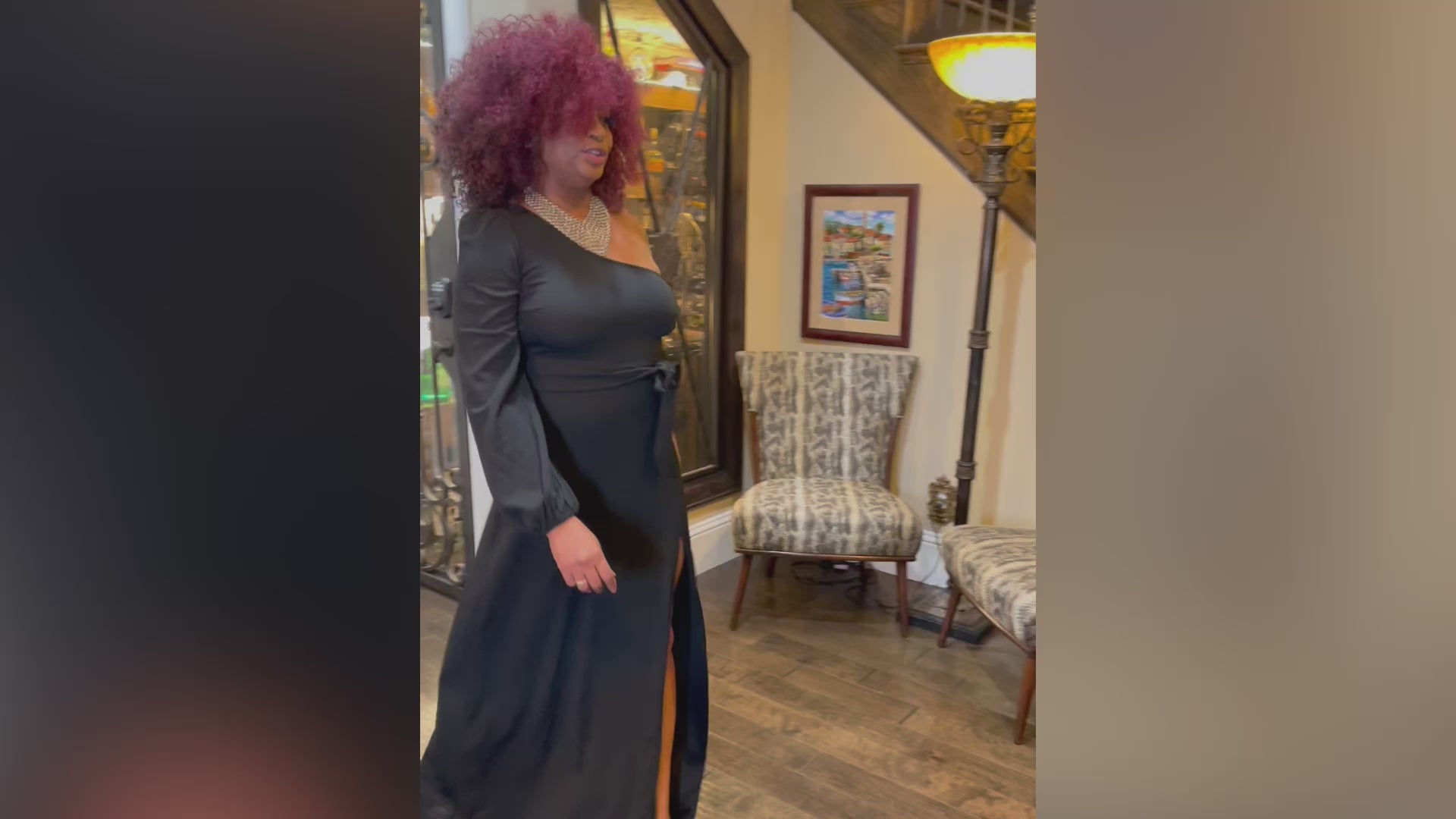 Rachel One Shoulder Evening Gown