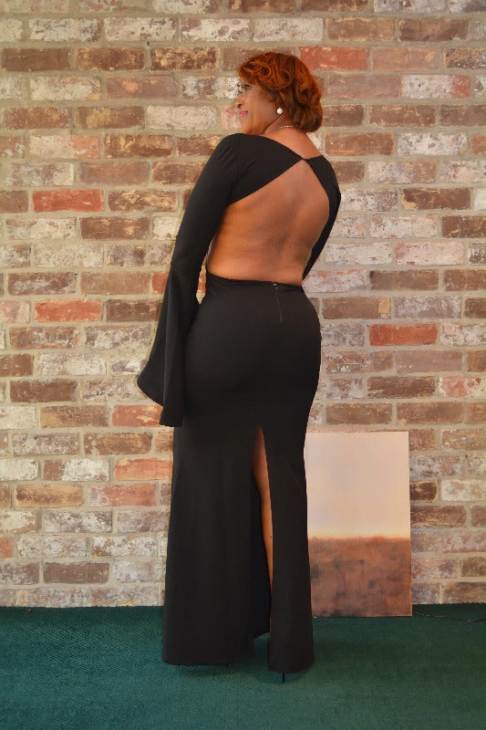 SHOW STOPPING OPEN BACK MAXI DRESS BLACK