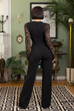 LADY DIANA BELTED LEOPARD JUMPSUIT