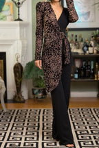 LADY DIANA BELTED LEOPARD JUMPSUIT
