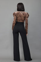SIMBA ANIMAL PRINT BELTED JUMPSUIT